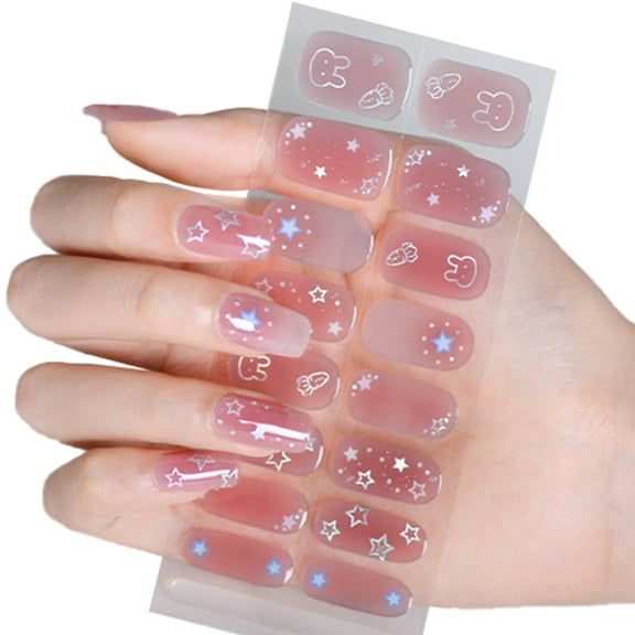 ROZYARD Semi Cured Gels Nails Polish Strips Gels Nails Full Wraps Strips Gels Nails Stickers UVs/LED Lamp Required Nails Wraps