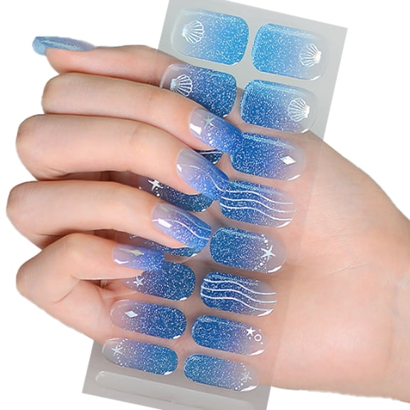 ROZYARD Semi Cured Gels Nails Polish Strips Gels Nails Full Wraps Strips Gels Nails Stickers UVs/LED Lamp Required Nails Wraps