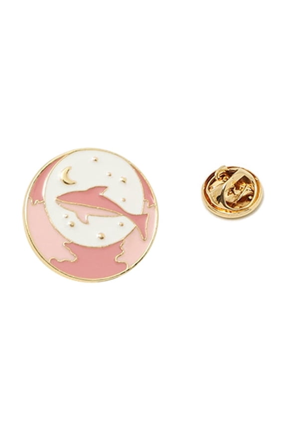 Star Couple Space Whale Brooch Sturdy Alloy Gold Silver Jewelry Accessory