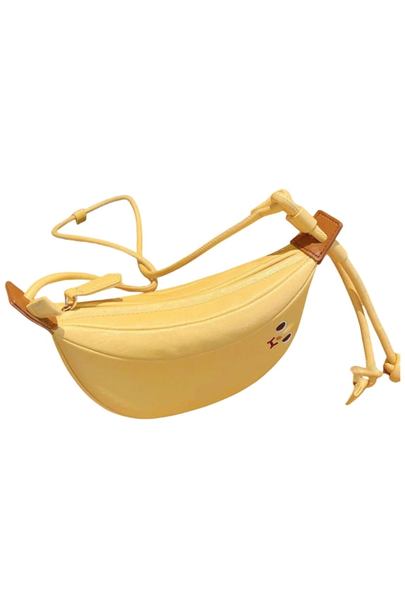 Stylish Banana Shaped Handbag PU Shoulder Purse For Everyday Use