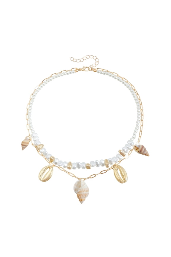 Stylish Conch Shell Pearls Pendant Necklace Lightweight Dainty Jewelry Gift