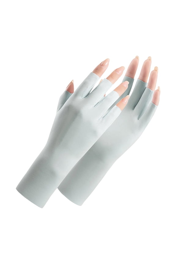 Summer Half Finger Sun Gloves Soft Ice Silk Fabric Blocks Ultraviolets Rays