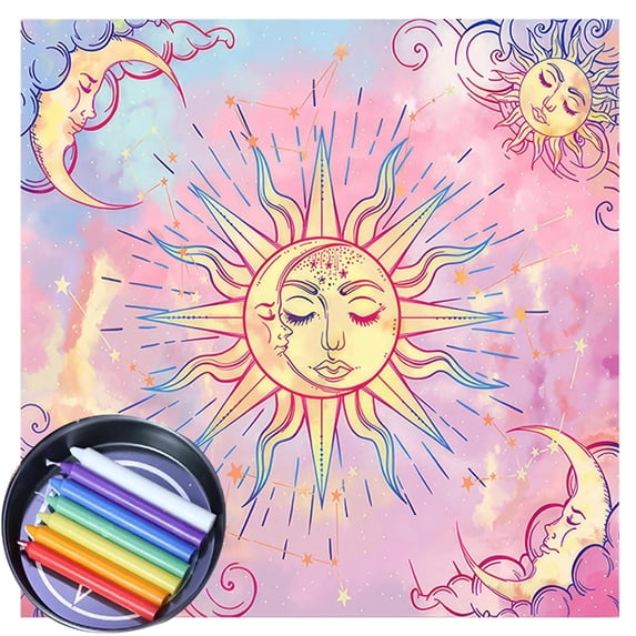 ROZYARD Table Cover Tarot Tablecloth Improve Spiritual Journey Moon Table Cover