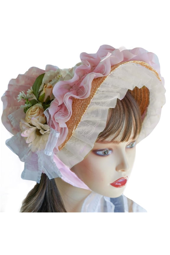Teas Party Sun Hat Victorian Bonnet Lace Fascinators For Women Victorian Headdres
