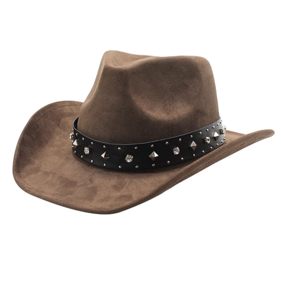 ROZYARD Tibetan Cowboy Hat with Rivets Cowgirl Hat for Women Girl Photo Props