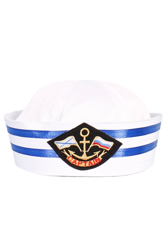 Toddler Sailor Hat Party Headwear Captain Cap Flat Top Hat Child Dress Up Cap