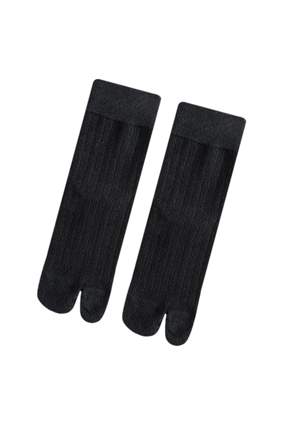 Toe Separator Ribbed Cotton Socks Middle Length Breathable For Long Walks Gym