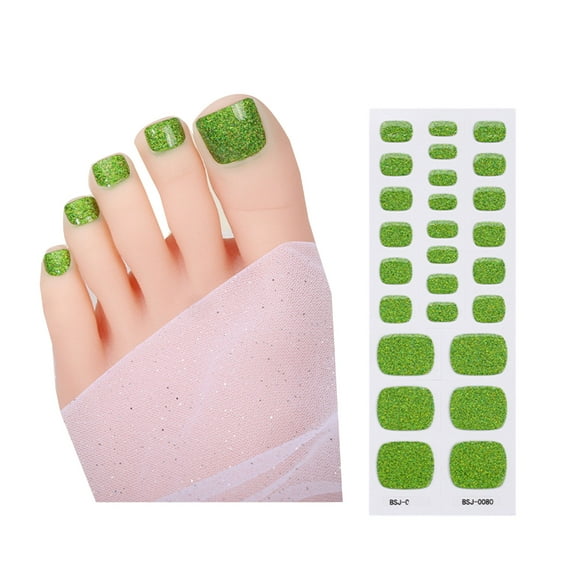 ROZYARD Toenail Stickers Semi Cured Gel Toenail Strips Solid Color Toenail Polish Strips Toe Nail Wraps Toenail Art Decoration