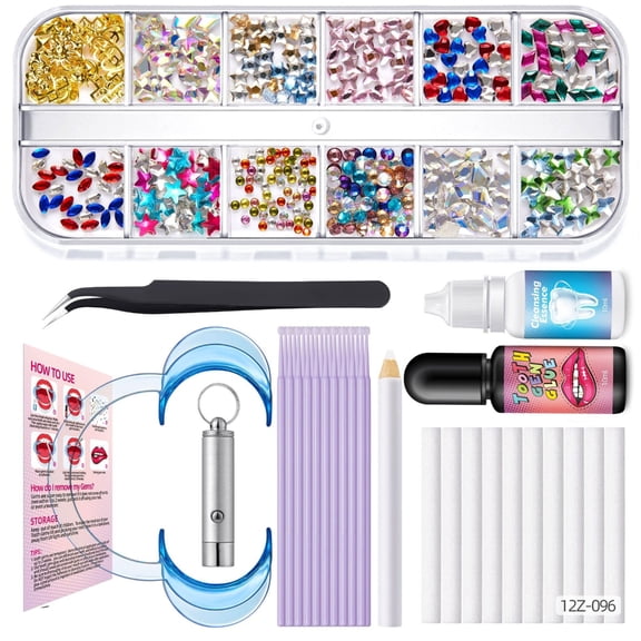 ROZYARD Tooth Jewelry Tools for Teeth Tooth Artificial Crystal Rhinestones Mixed Sizes