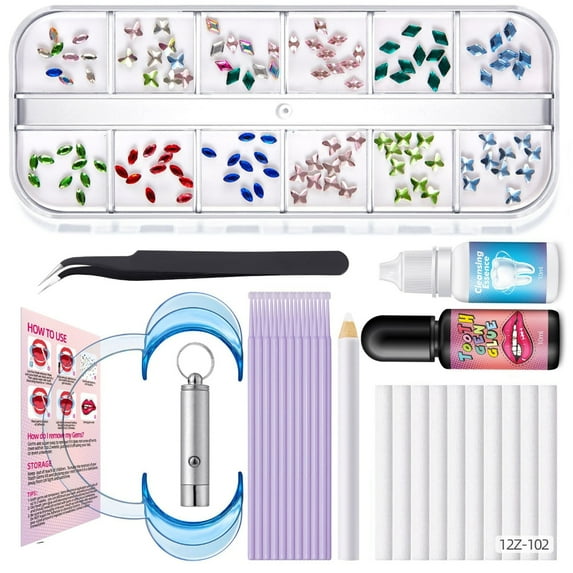 ROZYARD Tooth Jewelry Tools for Teeth Tooth Artificial Crystal Rhinestones Mixed Sizes