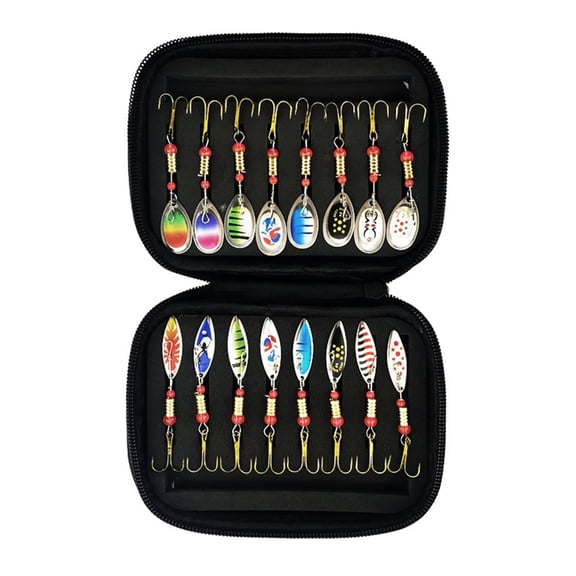 ROZYARD Trouts Fishing Spoon Lure Artificial Baits Spinner Blinkers Fishing Baits with Storage Box Mini Fishing Spoon Lure
