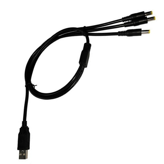 ROZYARD USB Male to 5.5x2.5mm Power Adapter Cable Extension Cable 5.5x2.5mm Male Plug Adapter 2/3/4/5 in 1 Extension Cable
