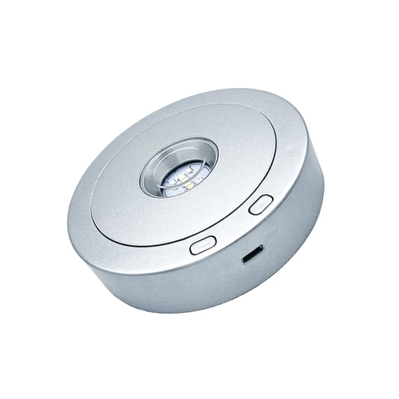 ROZYARD USB Rechargeable Crystal Display Stand 8 Lighting Effects 3 Speed Rotation