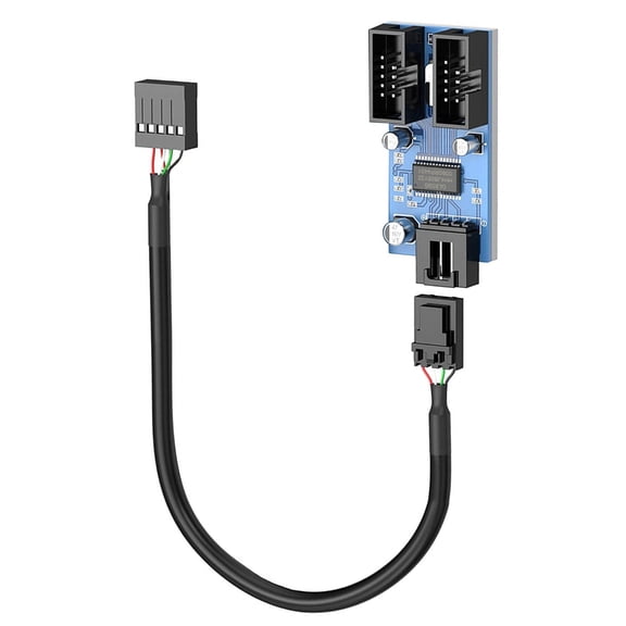 ROZYARD USB2.0 9 Pin Expansion Adapter 9Pin USB Splitter with 15PinPower Port for Gamers