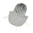 thumbnail image 1 of ROZYARD Unisex Hoodie Fake Collar Detachable Dickey Solid Color Half Sweatshirt with Hat, 1 of 19