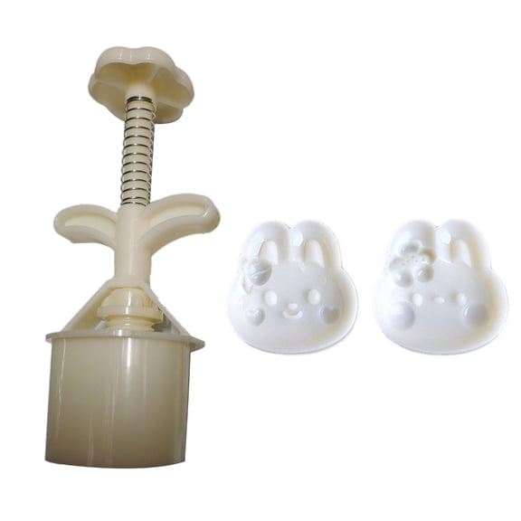 Mooncake Mold Mid-Autumn Festival DIY Hand Press Cookie Molds 3D Cherry-Rabbit