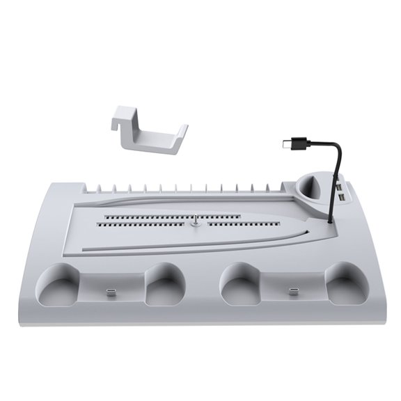 ROZYARD Vertical Display Stand for Console Charging Stand with Light Game Cartridge Slot Double Controller Charging Station