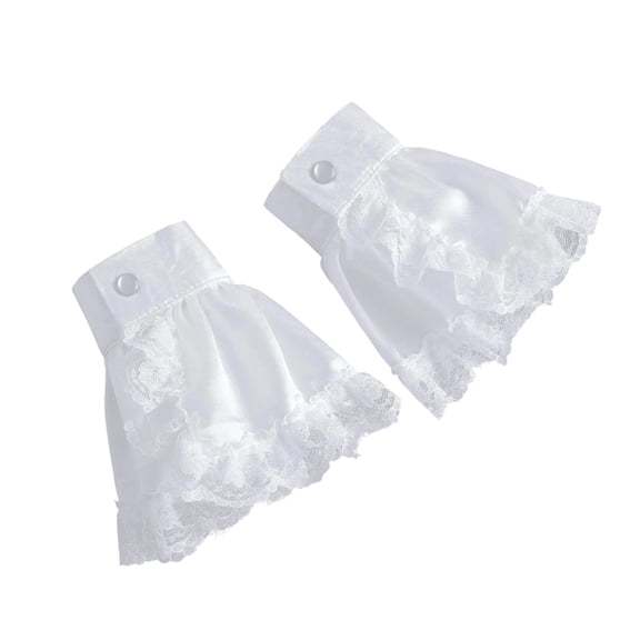 ROZYARD Victorian Ruffle Lace Jabot Collar and False Sleeve Set for Medieval Outfits