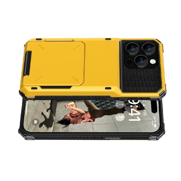 ROZYARD Wallet Case Double Layer Flip Housing Cover Shell for Phone 16E with Concealed Card Holder Compartment Shockproof Design