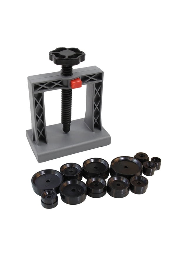 Watch Case Press Tool Set with 12 Molds Watch Back Cover Remover Tool kits Easy to Use for Watchmakers & Hobbyists