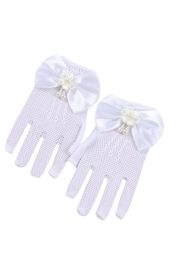 White Gloves Little Girls Lace Gloves for Birthday Parties Photography