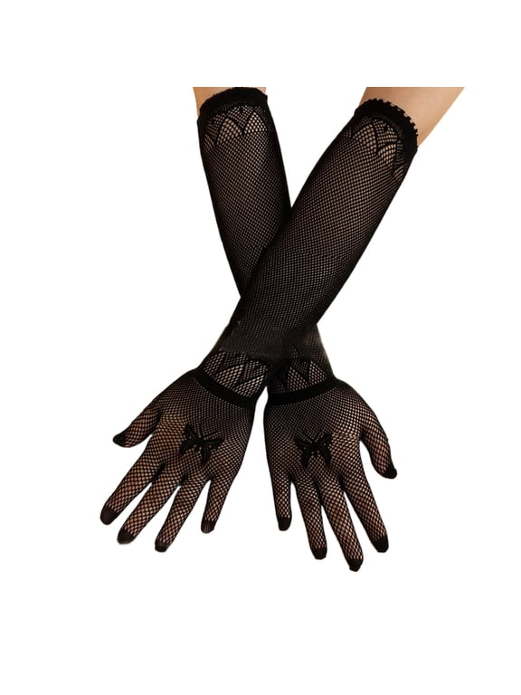 Women Fishnet Gloves Lady Long Gloves for Operas Proms Women and Girls Gift