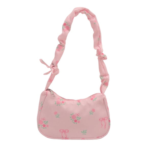 ROZYARD Women Pleated Armpit Bag Floral Printed Shoulder Bag Drawstring Handbag