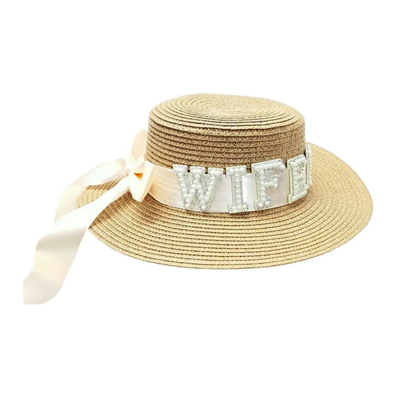 ROZYARD Women Summerbeach Straw Cap Bride Honeymoons Hat Bachelorette BeachParty Sun Hat