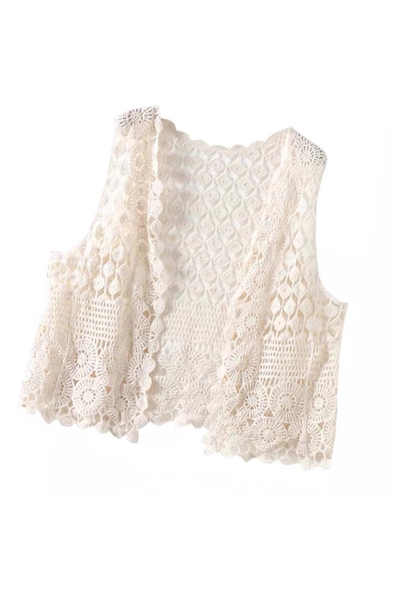 Women’s Crochet Cotton Vest Bohemian Style Summer Sleeveless Layering Piece