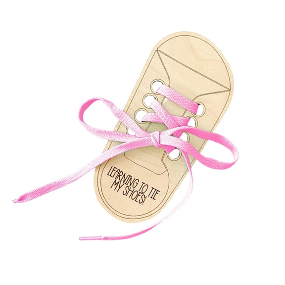 ROZYARD Wooden Board Lacing Shoe Toy with Colorful Shoelace for Creative Playing Gift