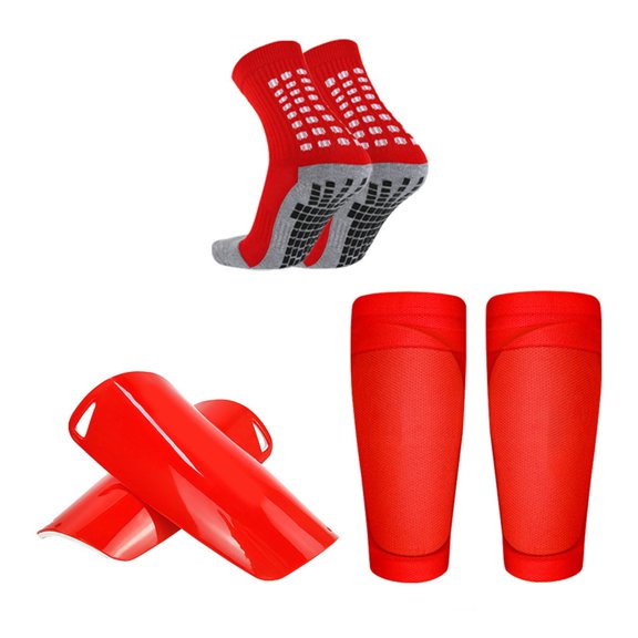 ROZYARD Youth Football Shin Guard Socks Set Football Sports Kits Long Tube Socks
