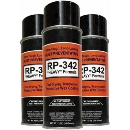 RP-342 Rust Preventatives 999-342-1031-3 Clear, Petroleum Wax - Military-Grade Automotive Undercoating, 3 lb, 3 Pieces 3 Pack