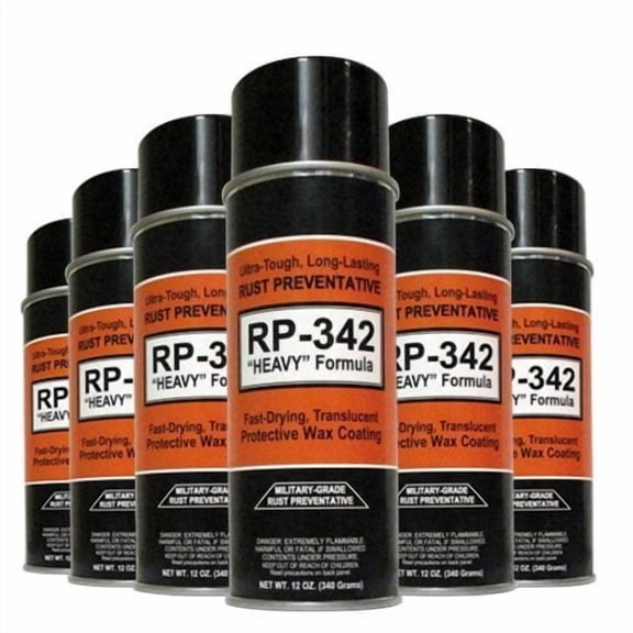 RP-342 Rust Preventatives 999-342-1031-6 Yellow, Petroleum Wax - Military-Grade Automotive Undercoating, 7 lb, 6 Pieces 6 Pack
