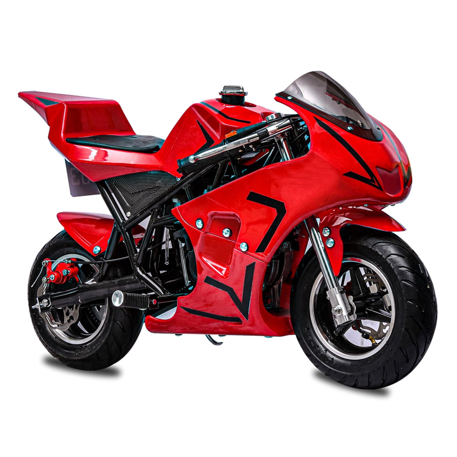 FRP 50CC Mini Pocket Bike Gas Powered for Kids Ages 13+, Pocket Rocket Motorcycle with EPA Approval, Kids Pocket Bike with Dual Brake & Kill Switch, 165 lb, 20 mph - Red