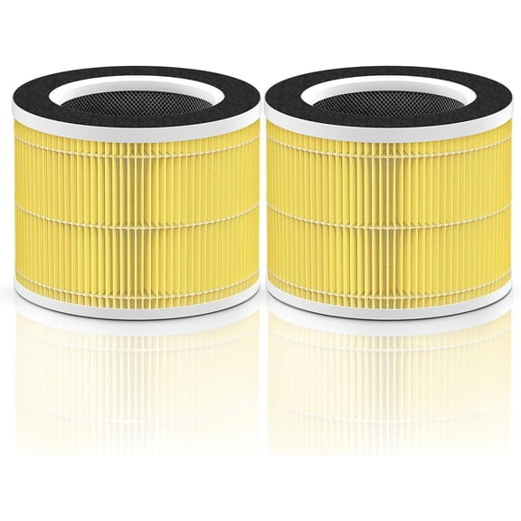 RP-AP088-F1 Compatible with RENPHO Air Purifier Replacement Filter RP-AP088W RP-AP088 RP-AP088B, 5-Stage H13 True HEPA Filters w/Activated Carbon Filtration for Pet Allergy, Yellow 2-Pack