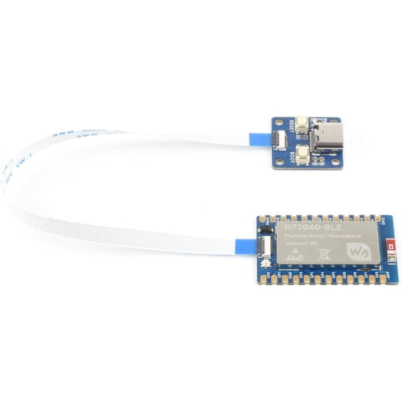 RP2040-BLE Development Board, Microcontroller Development Board, Based On RP2040, Supports Bluetooth 5.1 Dual Mode, with USB Port Adapter Board and 8PIN FPC Cable ~15cm