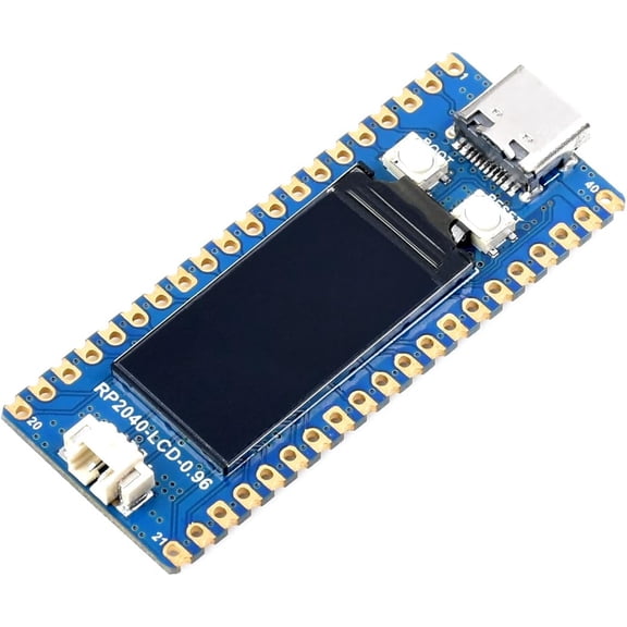 RP2040 MCU Board with 0.96inch LCD Display, Based on RP2040 Chip, Dual-core Arm Processor, Support MicroPython, C/C++, Compatible with Most of Pico Add-on Modules