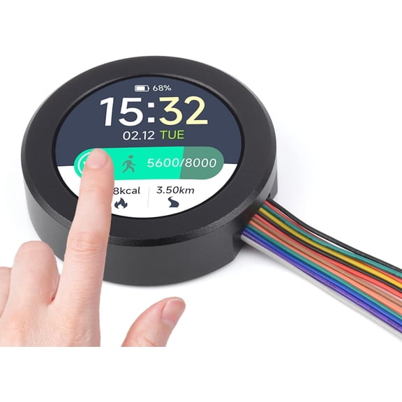 RP2040 Microcontroller Development Board with 1.28inch Round Touch LCD 240240 Pixel IPS Display 65K RGB Color with CNC Metal Case, Accelerometer and Gyroscope Sensor, Type-C Connector