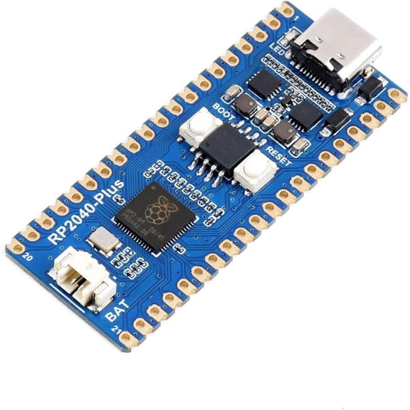 RP2040-Plus Mini Board High-Performance Pico-Like MCU Board Based on RP2040 Chip,Dual-core Arm Cortex M0+ Processor,USB-C Connector,Onboard 4MB Flash,Higher Current DC-DC Chip