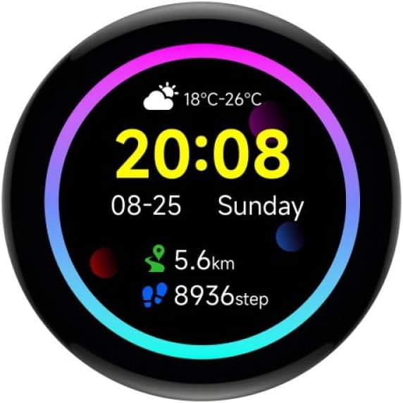 RP2350 1.43 Inch AMOLED Display Development Board with Touch, 466x466 Round Screen, Gyroscope, Accelerometer, RTC, Open Source IoT Microcontroller Kit SKU-30735