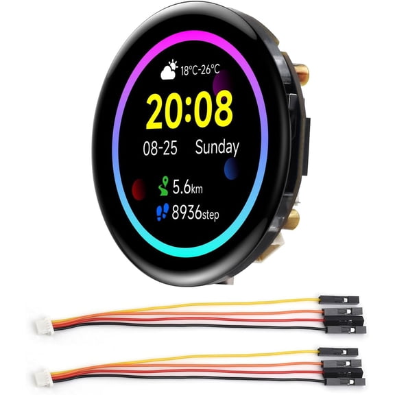 RP2350 1.43inch AMOLED Display Development Board, 466466, SPI Interface Round Display, Onboard Accelerometer and Gyroscope Sensor, RTC Chip