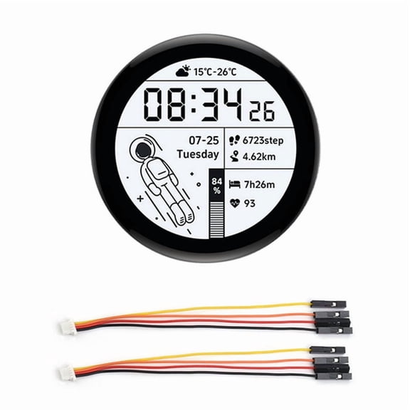 RP2350 1.43inch AMOLED Touchscreen Development Board 466x466 Built-in 6- Sensor for HMI LVGL,1 * Touch Screen(without shell) 2 * Connection Cables,Black