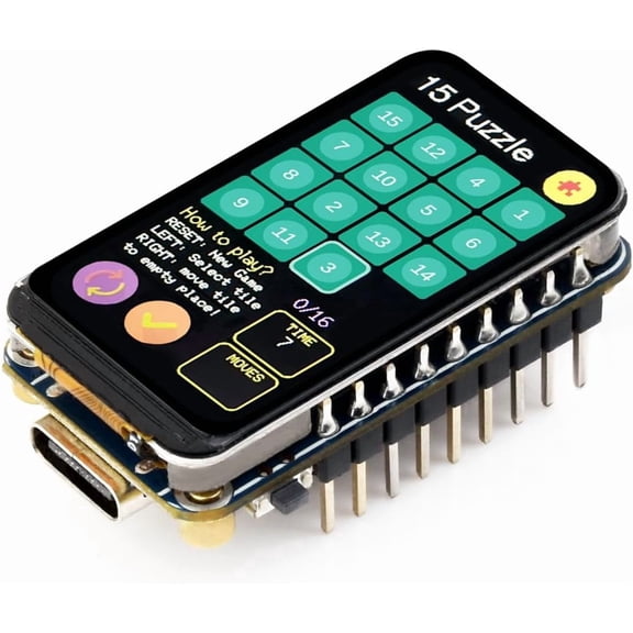 RP2350 1.47inch Display Development Board, 172320, 262K Color, RP2350 Dual-core Microcontroller, 150MHz, with Colorful RGB LED, Type-C USB Port, with Header