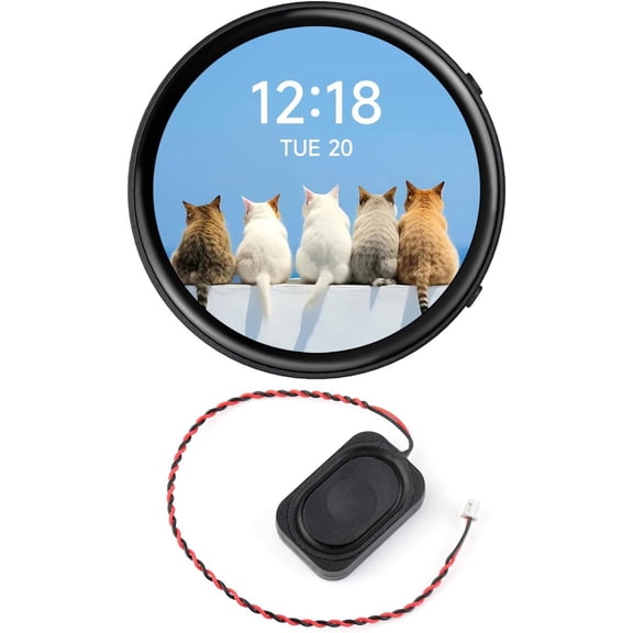 RP2350 1.75inch AMOLED Display Development Board, 466466 Resolution, 65K Color, Dual-core & Dual-Architecture, onboard Accelerometer/Gyroscope IMU Sensor, Standard Version with Case
