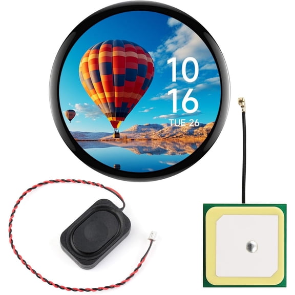 RP2350 1.75inch AMOLED Display Development Board, 466466 Resolution, 65K Color, Dual-core & Dual-Architecture, onboard Accelerometer/Gyroscope IMU Sensor, GPS Version