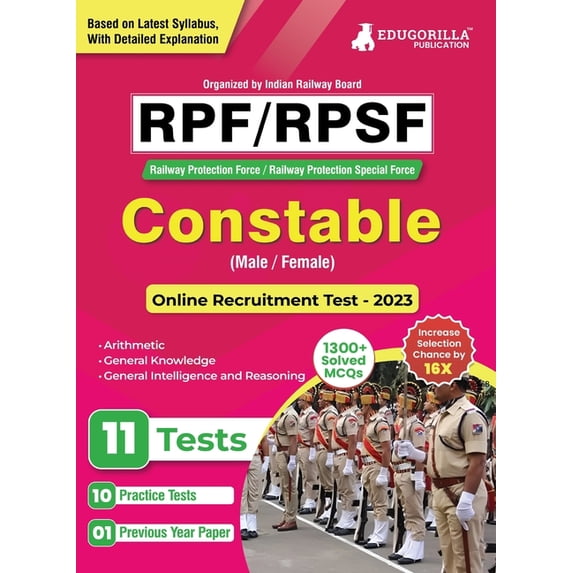 RPF/RPSF Constable Recruitment Exam Book 2023 (Railway Protection Force) - 10 Practice Tests (1200+ Solved Questions) wi, (Paperback)