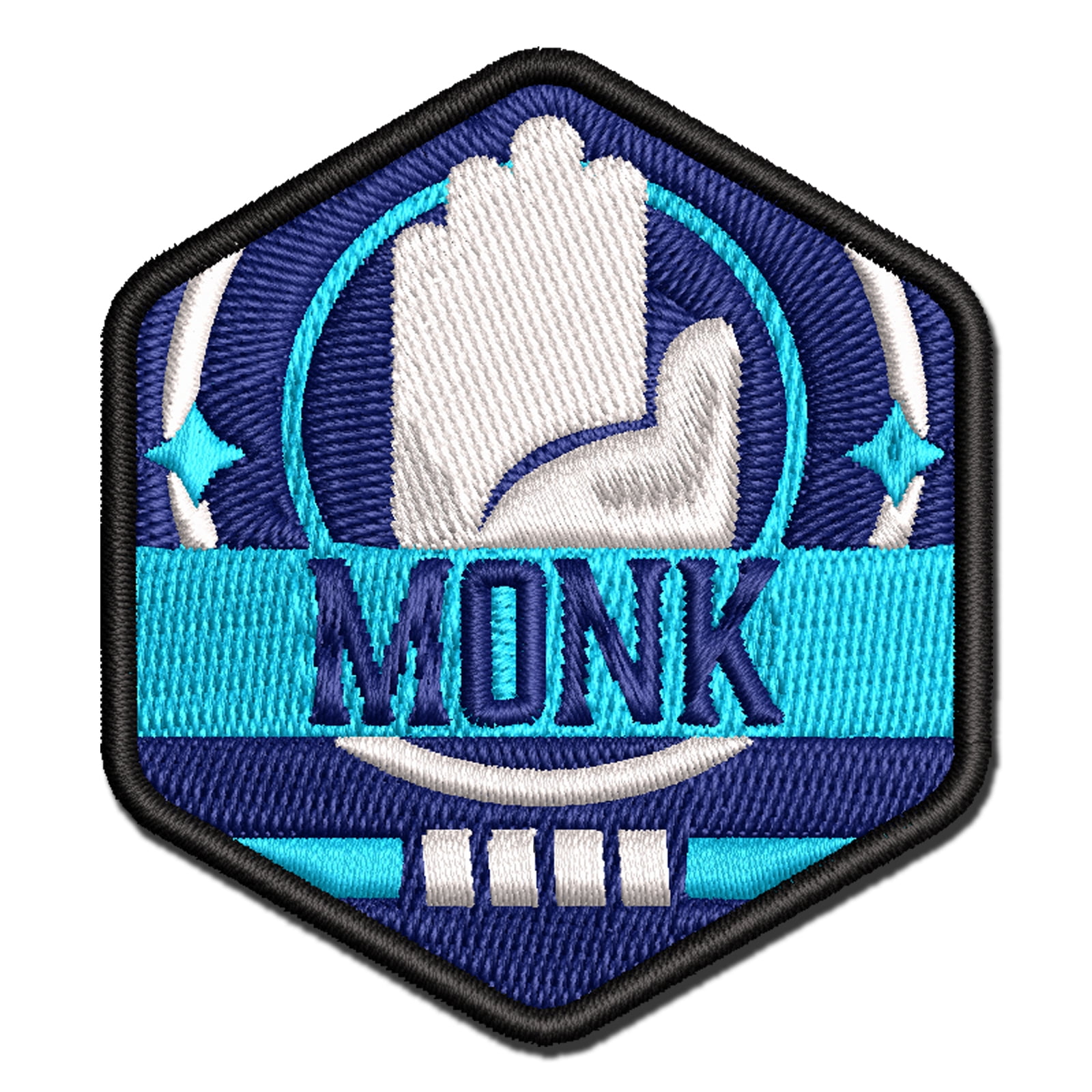 RPG Class Monk Games Fantasy Gaming Applique Multi-Color Embroidered Iron-On Patch - 3.5 Inch Large