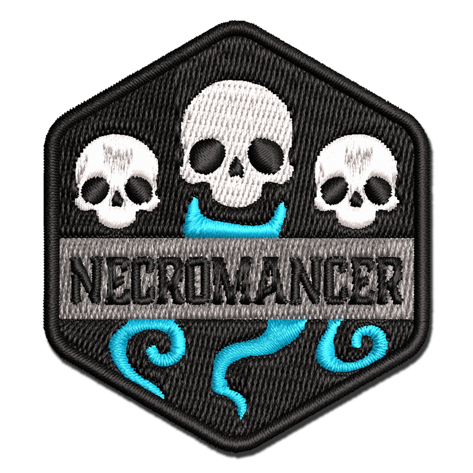 RPG Class Necromancer Games Fantasy Gaming Applique Multi-Color Embroidered Hook & Loop Patch - 3.5 Inch Large