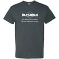 thumbnail image 1 of RPG Class Quote Barbarian - Funny Roleplaying T Shirt - Small - Dark Heather, 1 of 5