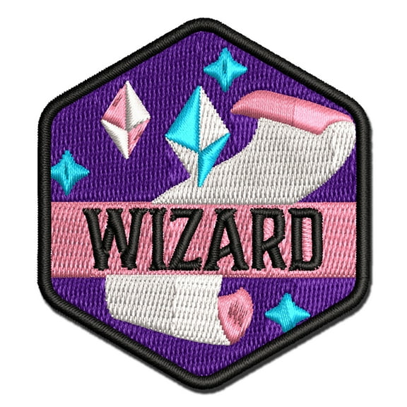 RPG Class Wizard Mage Games Fantasy Gaming Applique Multi-Color Embroidered Hook & Loop Patch - 3 Inch Medium